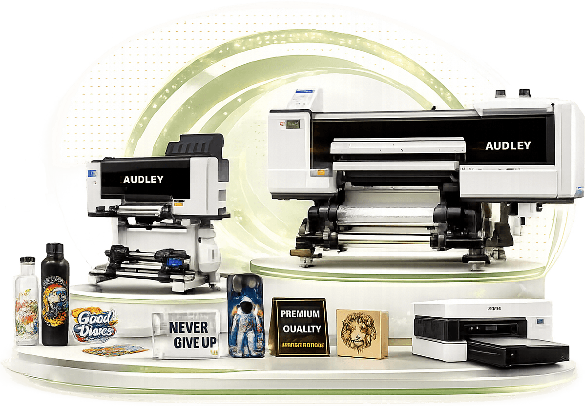UV printing machines and sample products