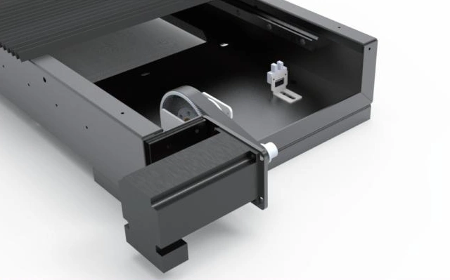 Y-axis stepper drive and dual rail