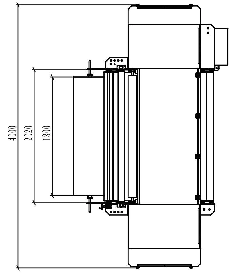 Machine dimensional drawing - plan view